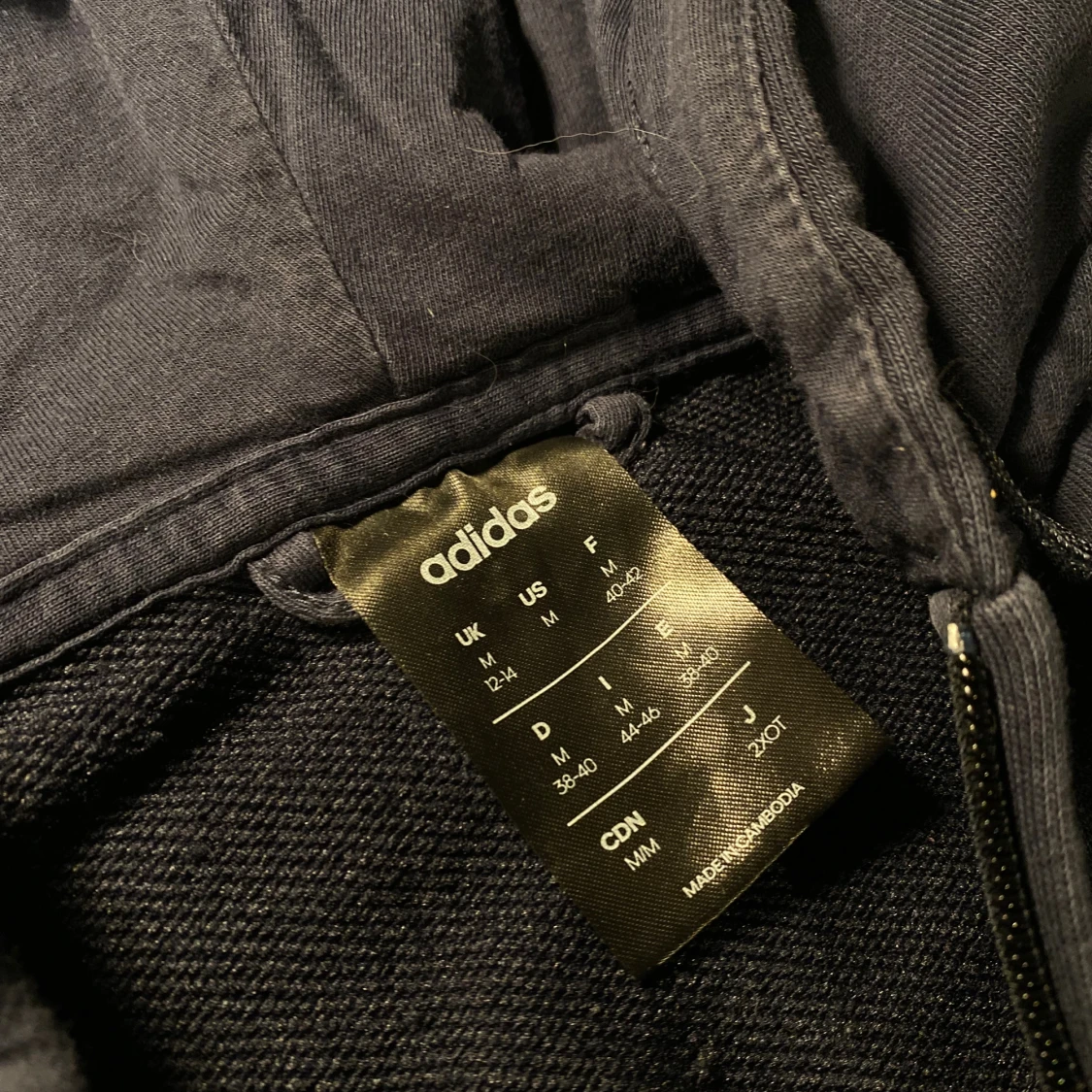 Mörkblå Adidas hoodie med dragkedja - 4