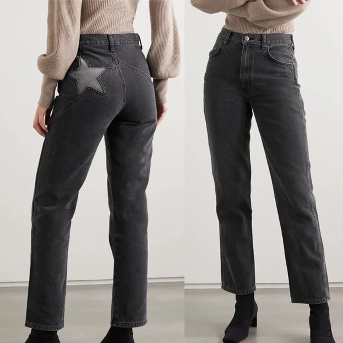 Grå jeans med stjärndetalj från Reformation