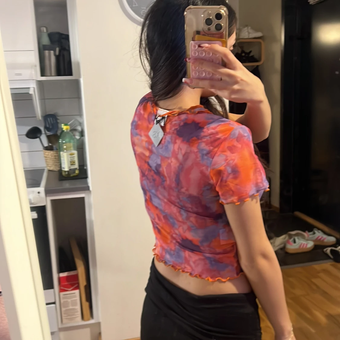 Mesh topp från Stories i orange/lila - 2