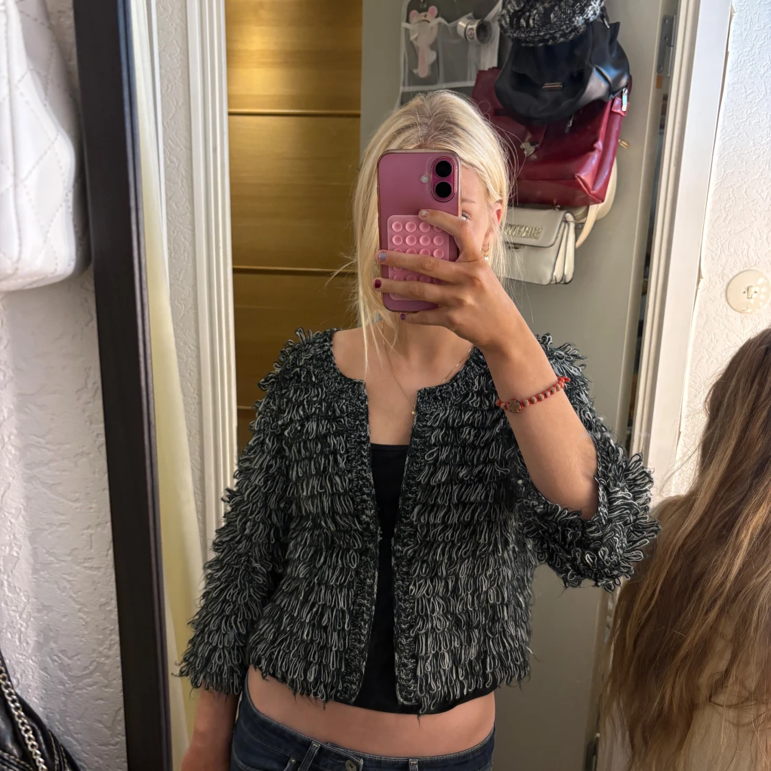 Svart och vit kofta jacka Gina Tricot - 2