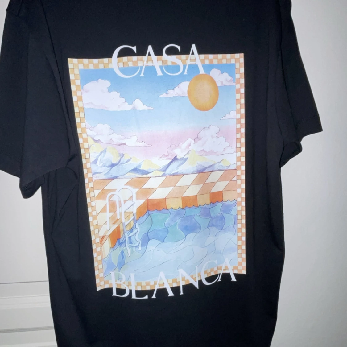 Svart Casa Blanca t-shirt med tryck - 1