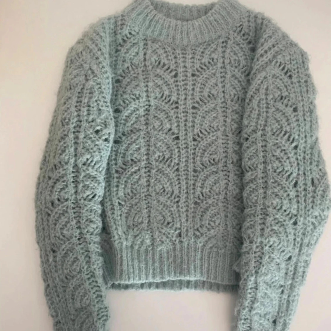 Ljusgrön stickad tröja från Pieces