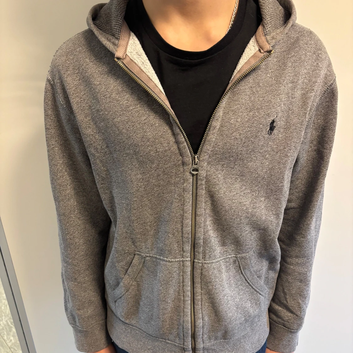 Grå zip hoodie från Polo Ralph Lauren