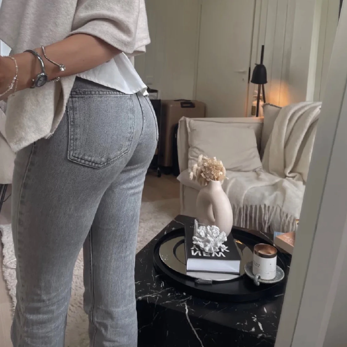 Grå bootcut jeans - 1