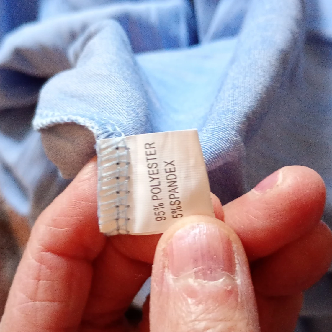 Blå lång skjortklänning med knappar - 2