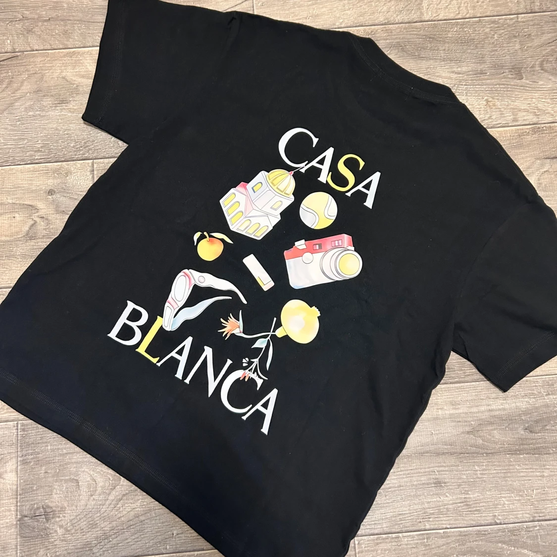 Svart Casa Blanca t-shirt med tryck - 2
