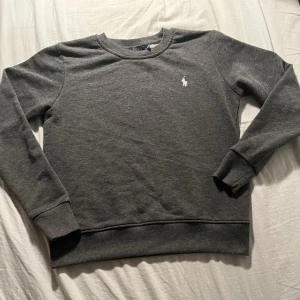 Grå tröja från Polo Ralph Lauren - Säljer en stilren grå tröja från Polo Ralph Lauren med det klassiska broderade logotypen på bröstet. Tröjan har långa ärmar och ribbade muddar vid ärmslut och nederkant. Perfekt för en avslappnad look.priset kan diskuteras vid snabb affär mvh Leo