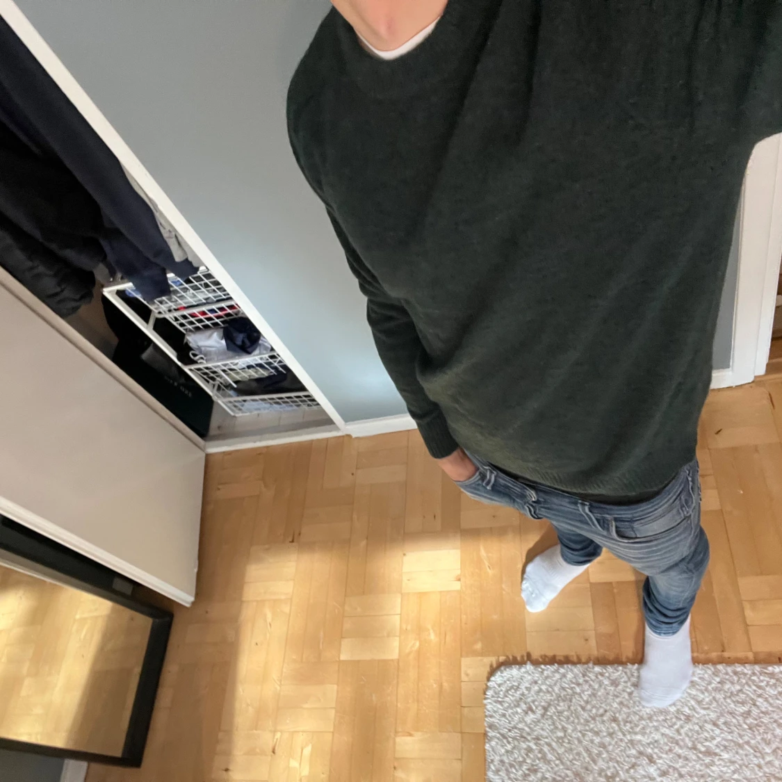 Mörkgrön stickad tröja från Selected Homme