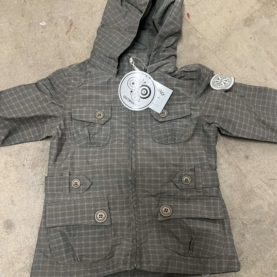 Grå rutig vindjacka från Outburst - 1