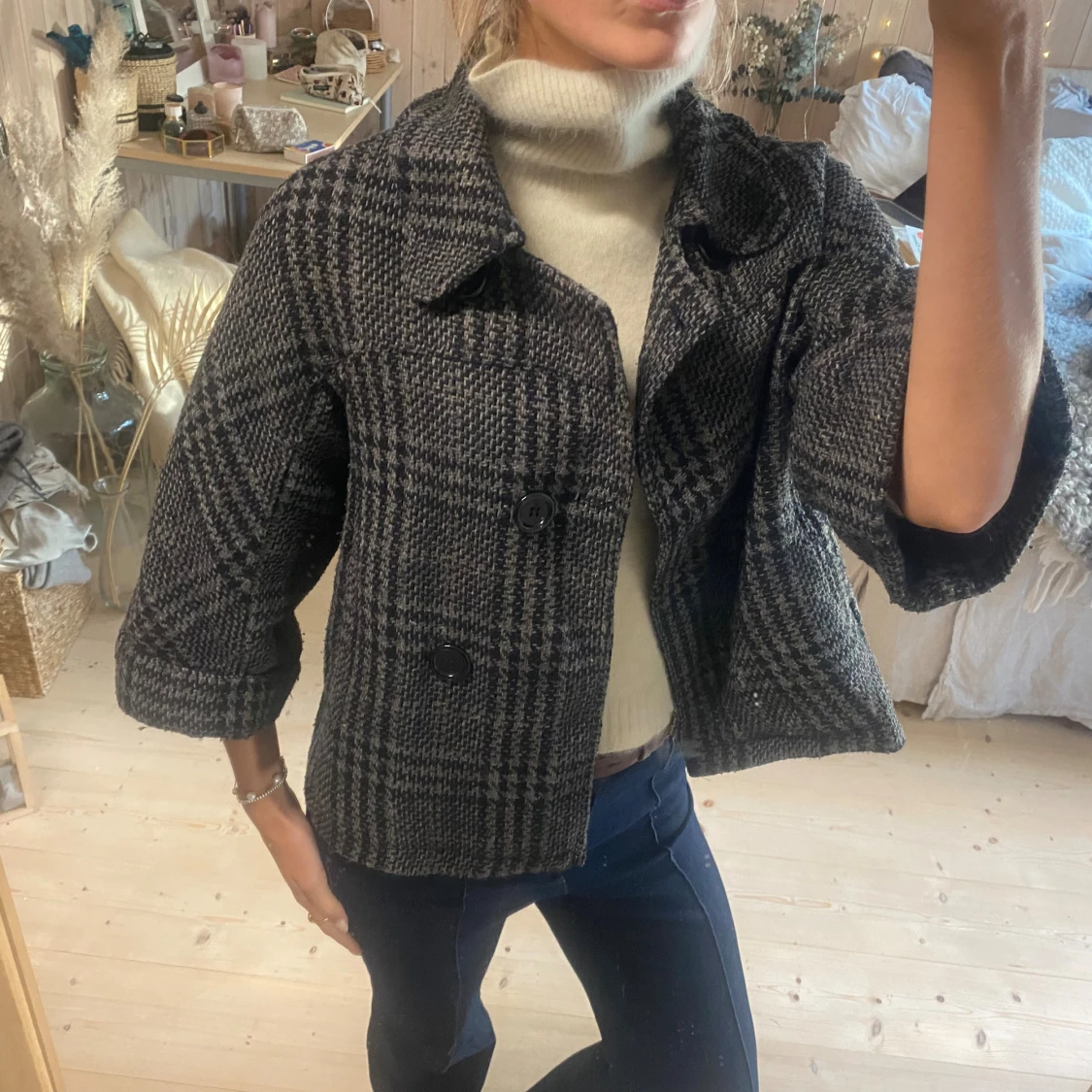 Rutig trekvartsärmad  - 1