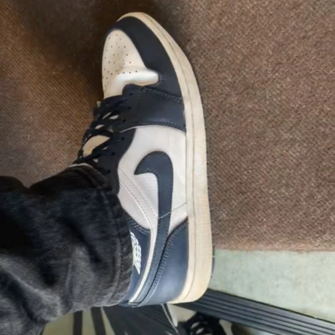 Jordan 1 Mid marinblå/vit - 2