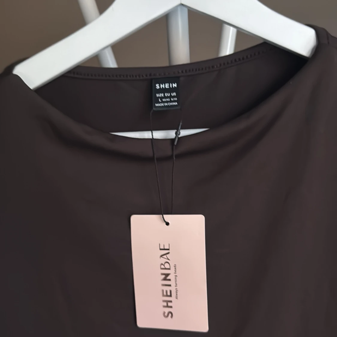 Brun ärmlös volangklänning Shein - 2