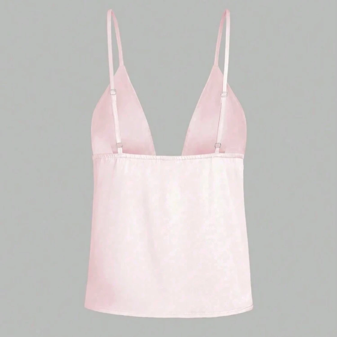 Ljusrosa satinlinne med snörning SHEIN - 1