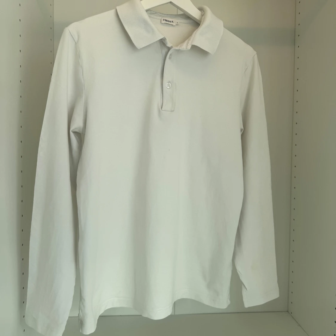 Vit långärmad pikétröja Filippa K