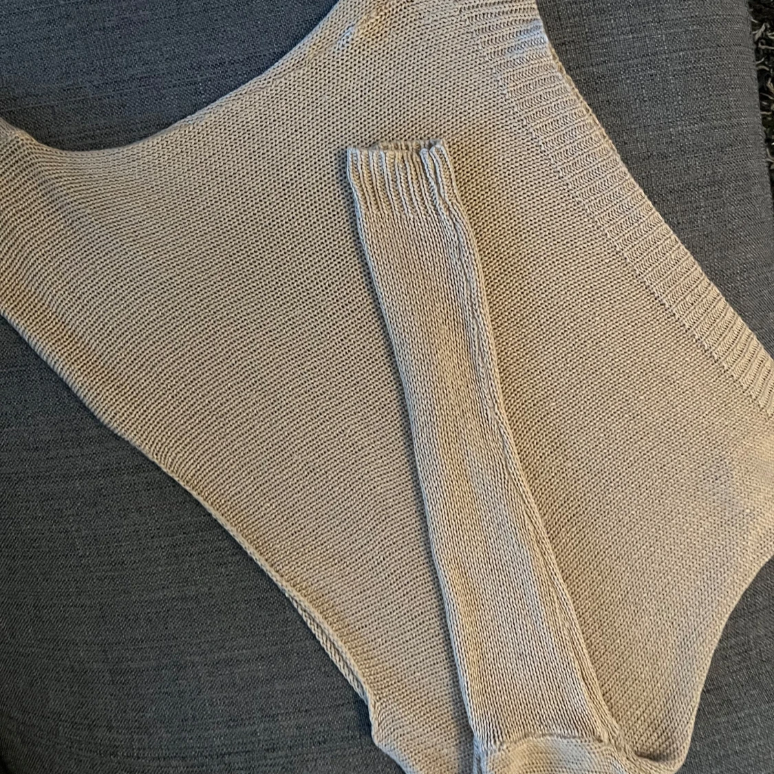 Beige stickad tröja Stradivarius S - 2