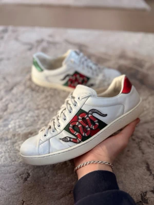 Gucci ace snake  - Gucci ace snake i väldigt bra skick! 8.5/10. Uk 7.5 sitter som 41/42. Dustbags medföljer.  Kontakta mig vid funderingar.