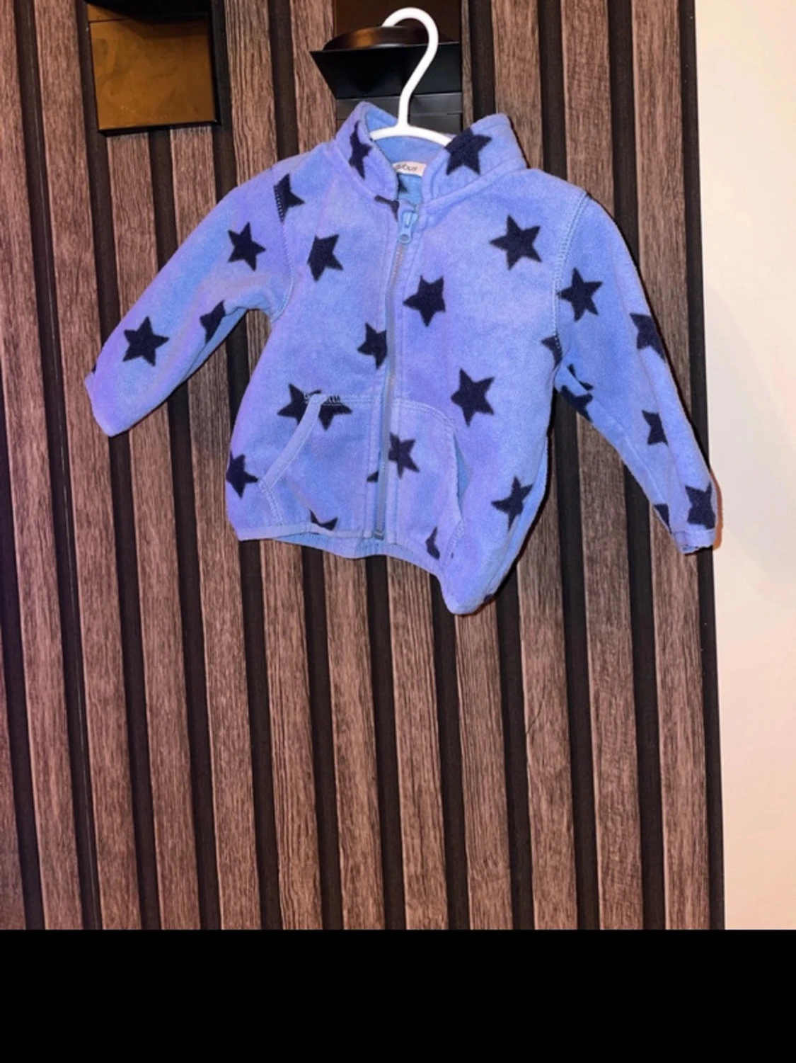 Blå fleecejacka med stjärnor storlek 68 - 1