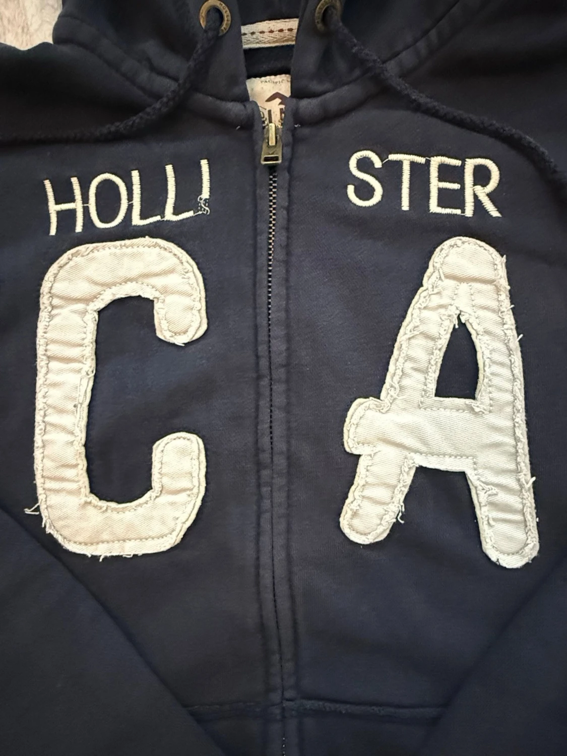 Hollister hoodie zip up vintage mörkblå - 4