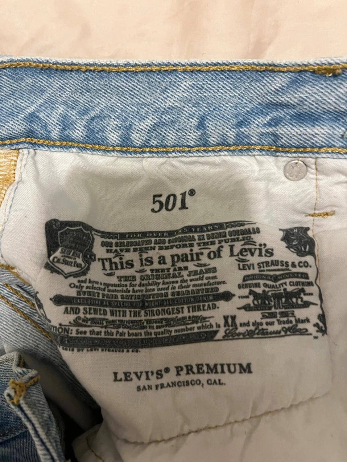 Levi's 501 ljusblå jeansshorts - 2