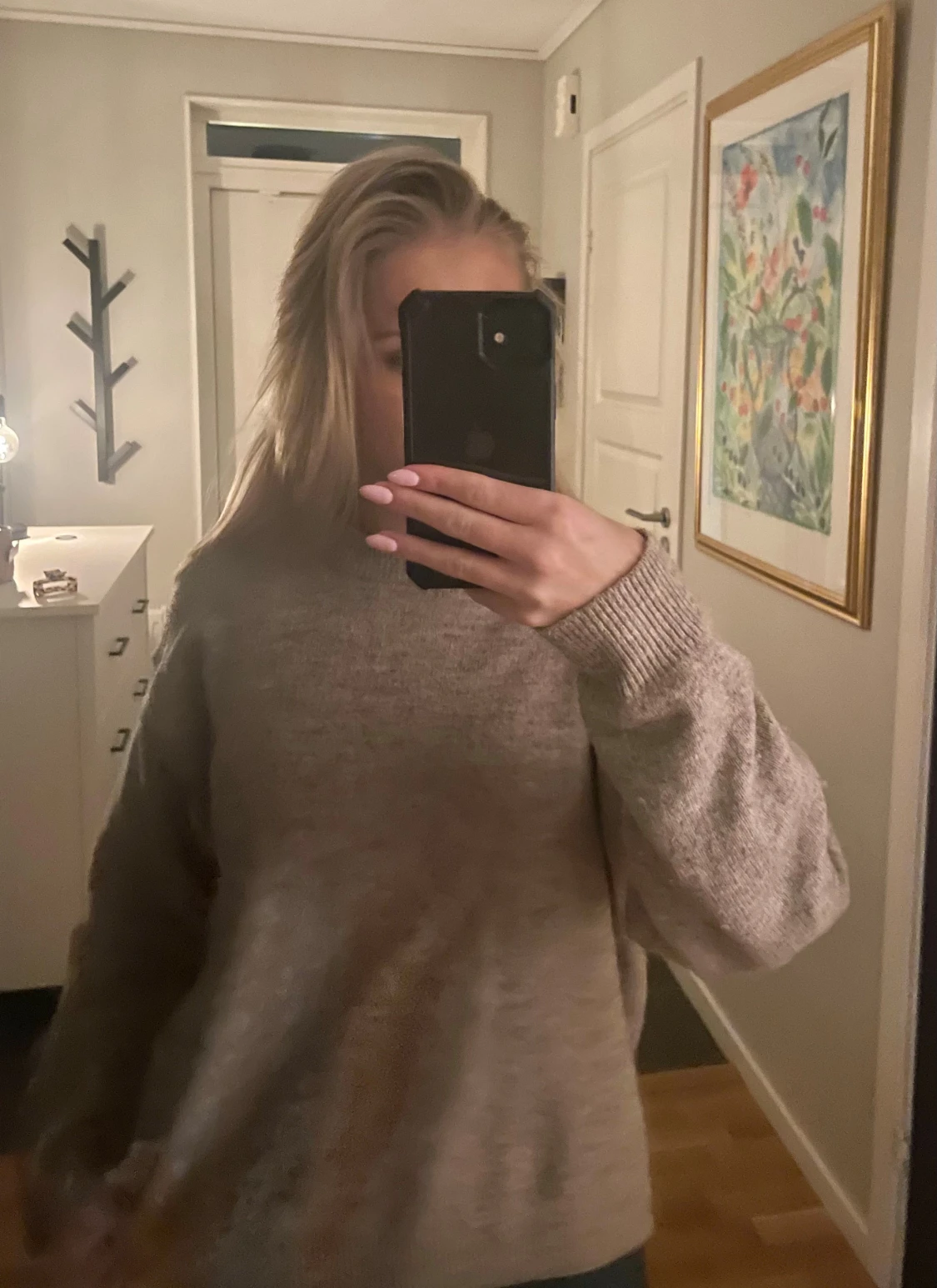 Beige stickad tröja 