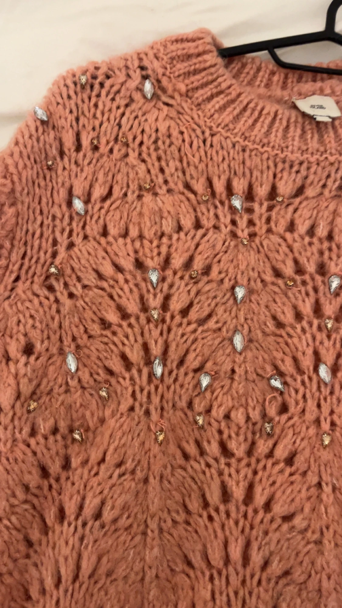 Rosa stickad tröja River Island - 1