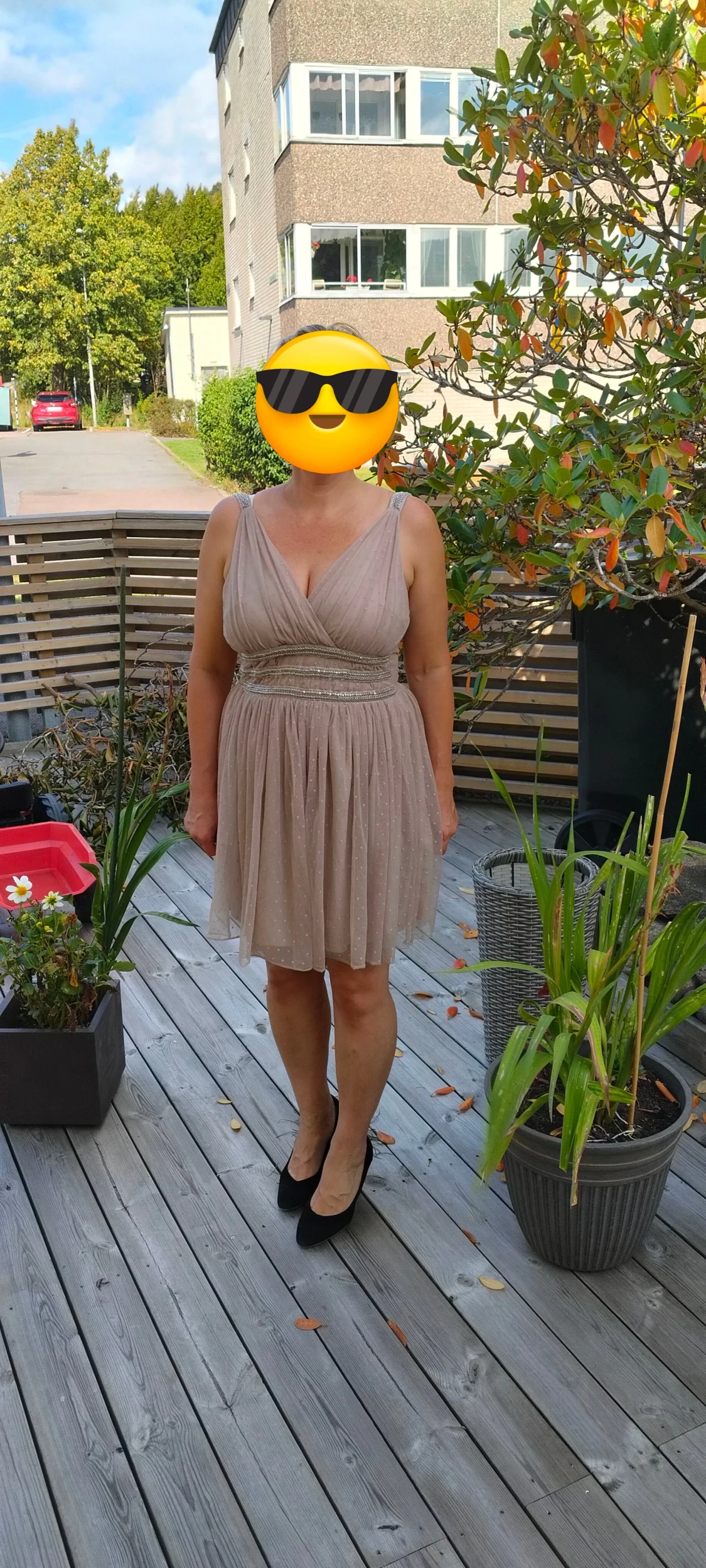 Soley beige jul klänning, storlek M