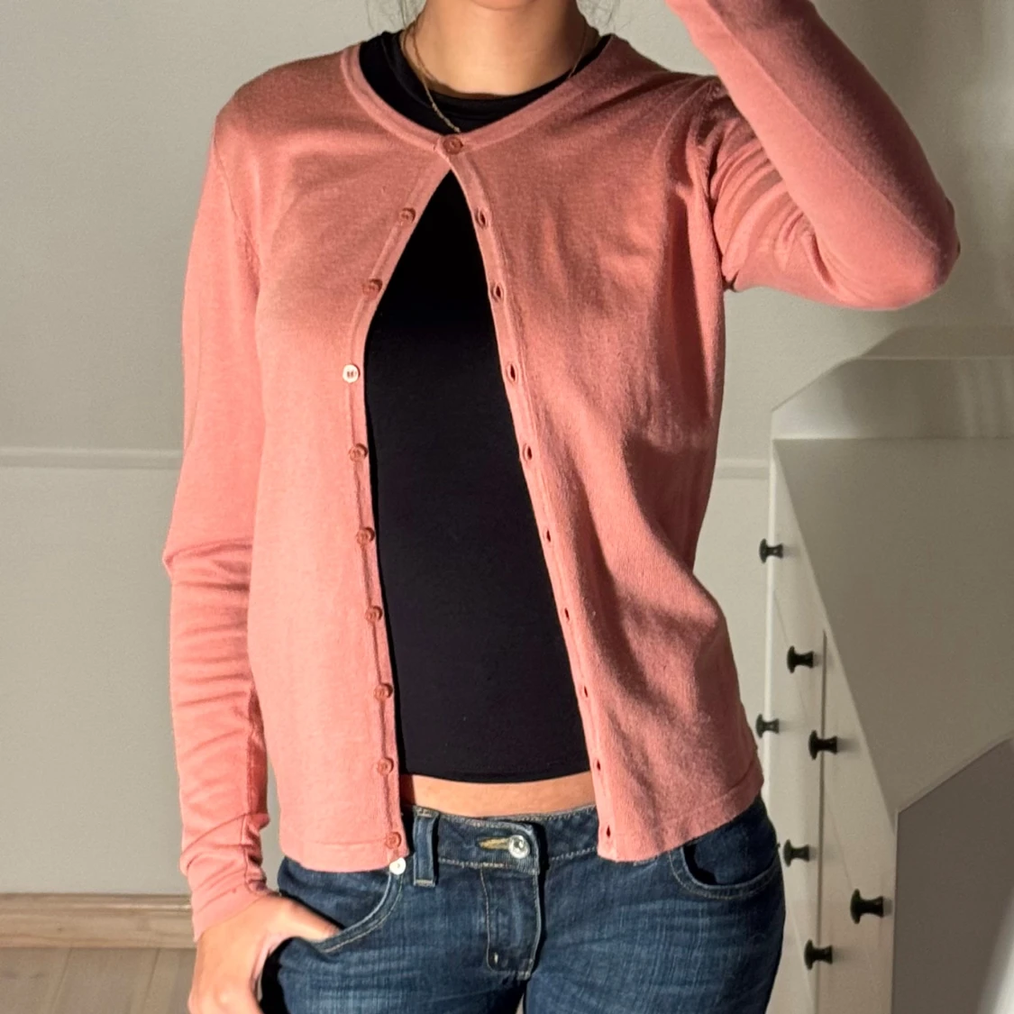 Rosa kofta med knappar  - 1