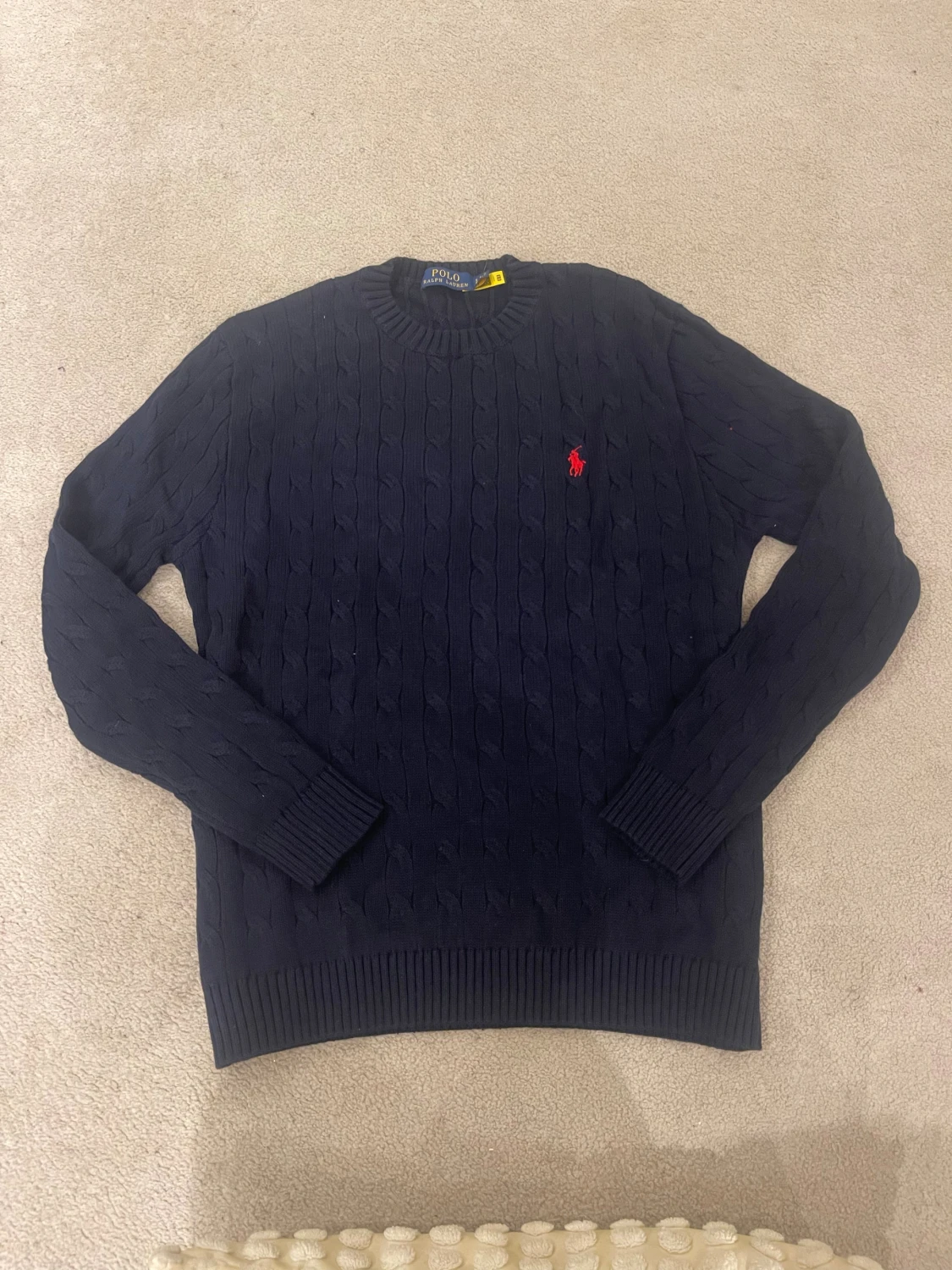 Marinblå polo Ralph lauren stickad