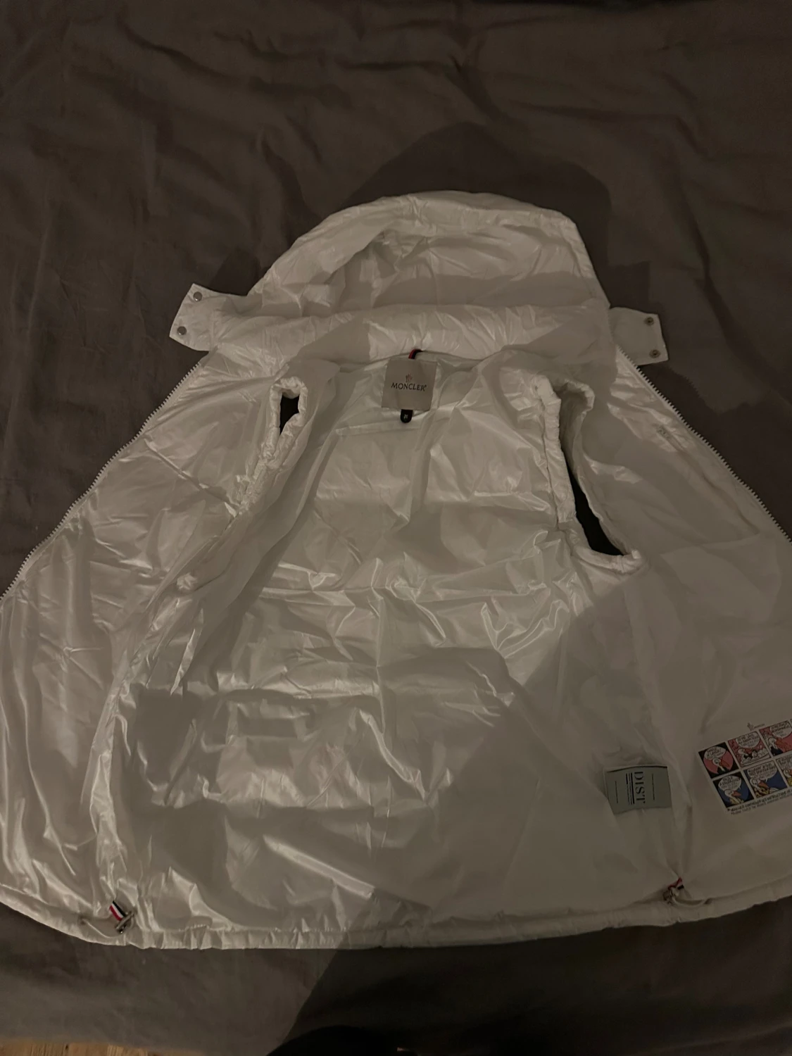 Vit Moncler dunväst med huva - 5