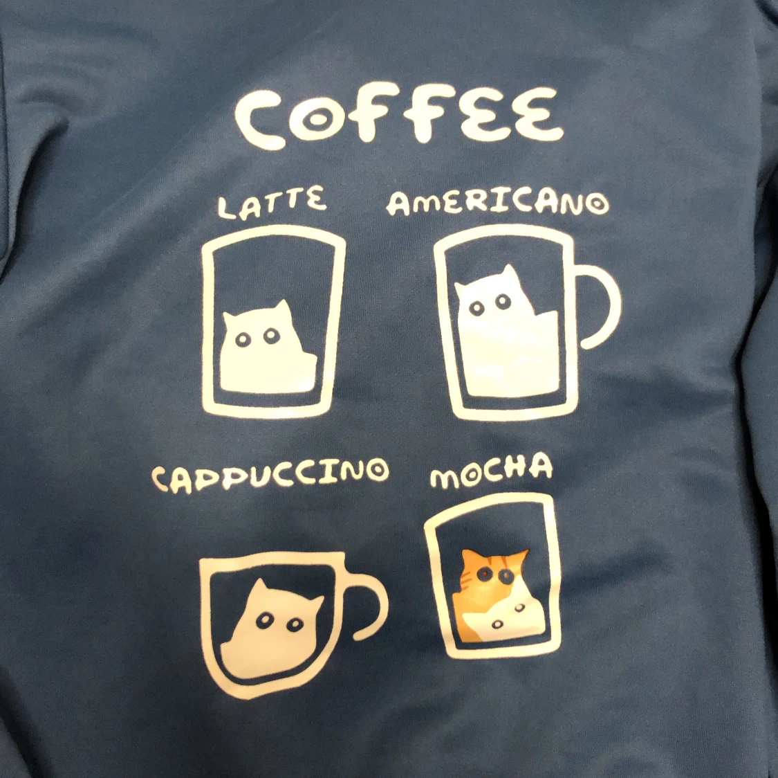 Blå sweatshirt med kattmotiv, L - 3