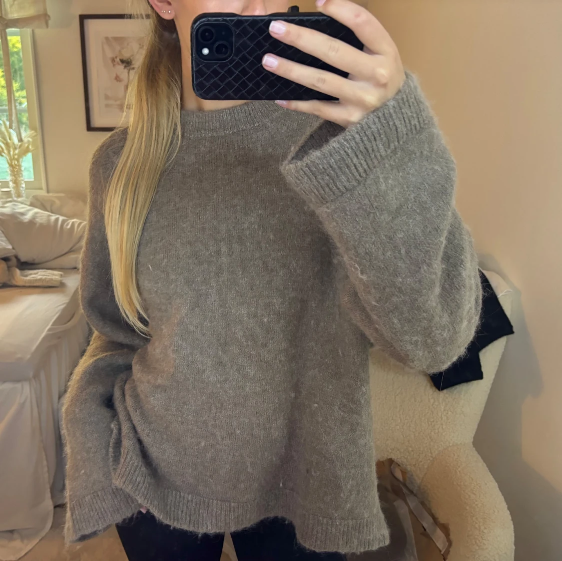 Brun stickad tröja från Gina Tricot - 1