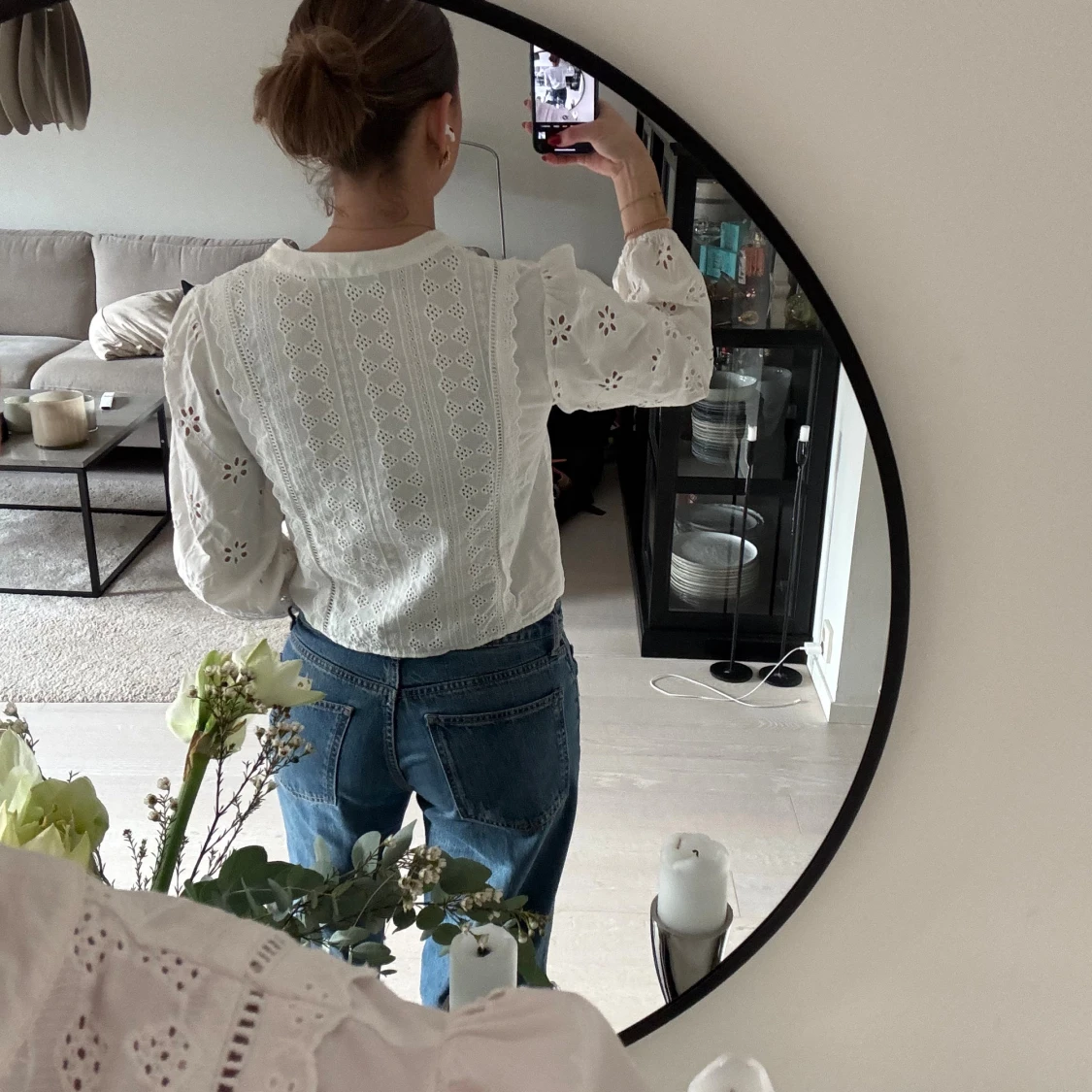 Vit broderad blus från Zara - 1