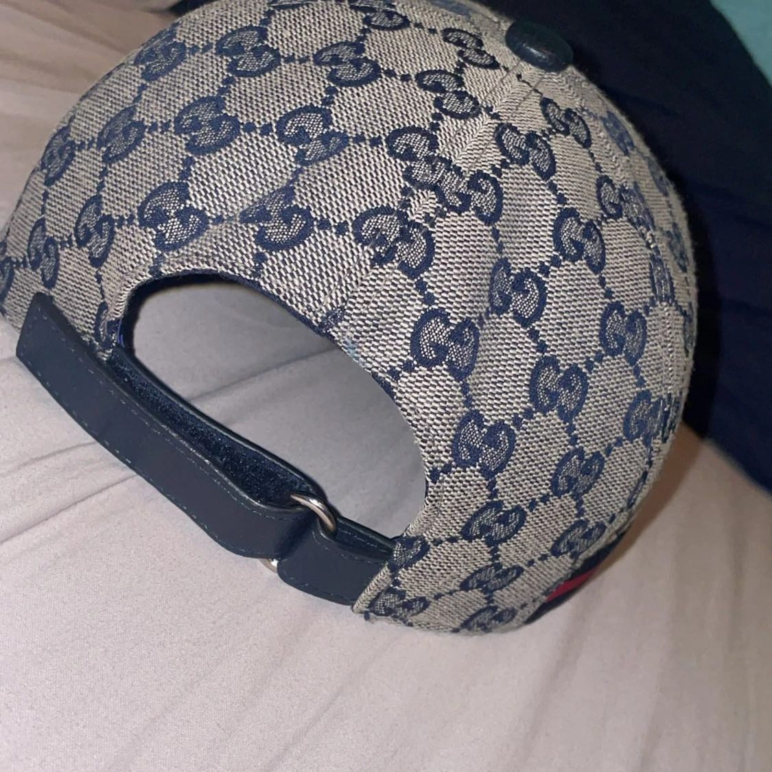 Gucci keps med blå GG-mönster - 1