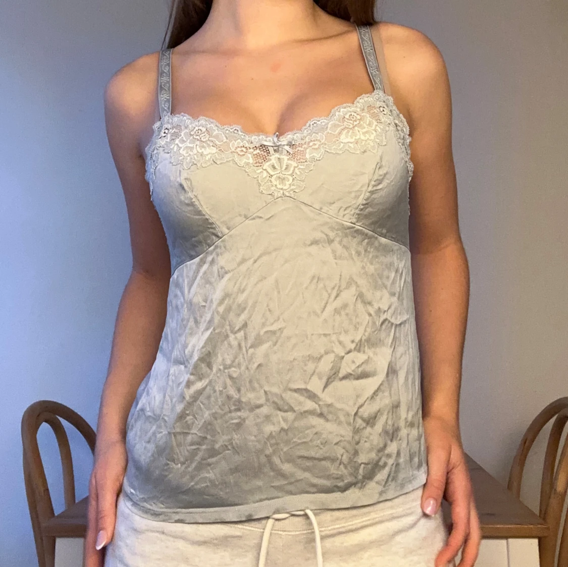 Ljusblå satin top💕 - 2