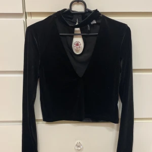 Snygg top - Top med u-ringning och halskrage i sammet. 