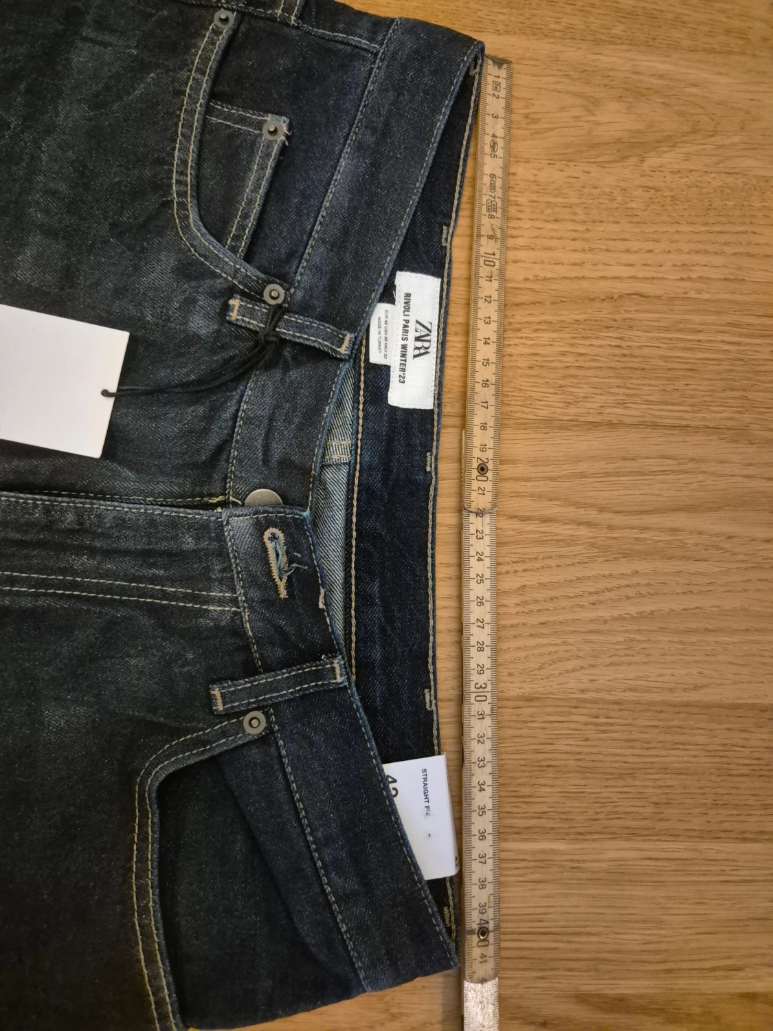 Mörkblå straight jeans från Zara - 4