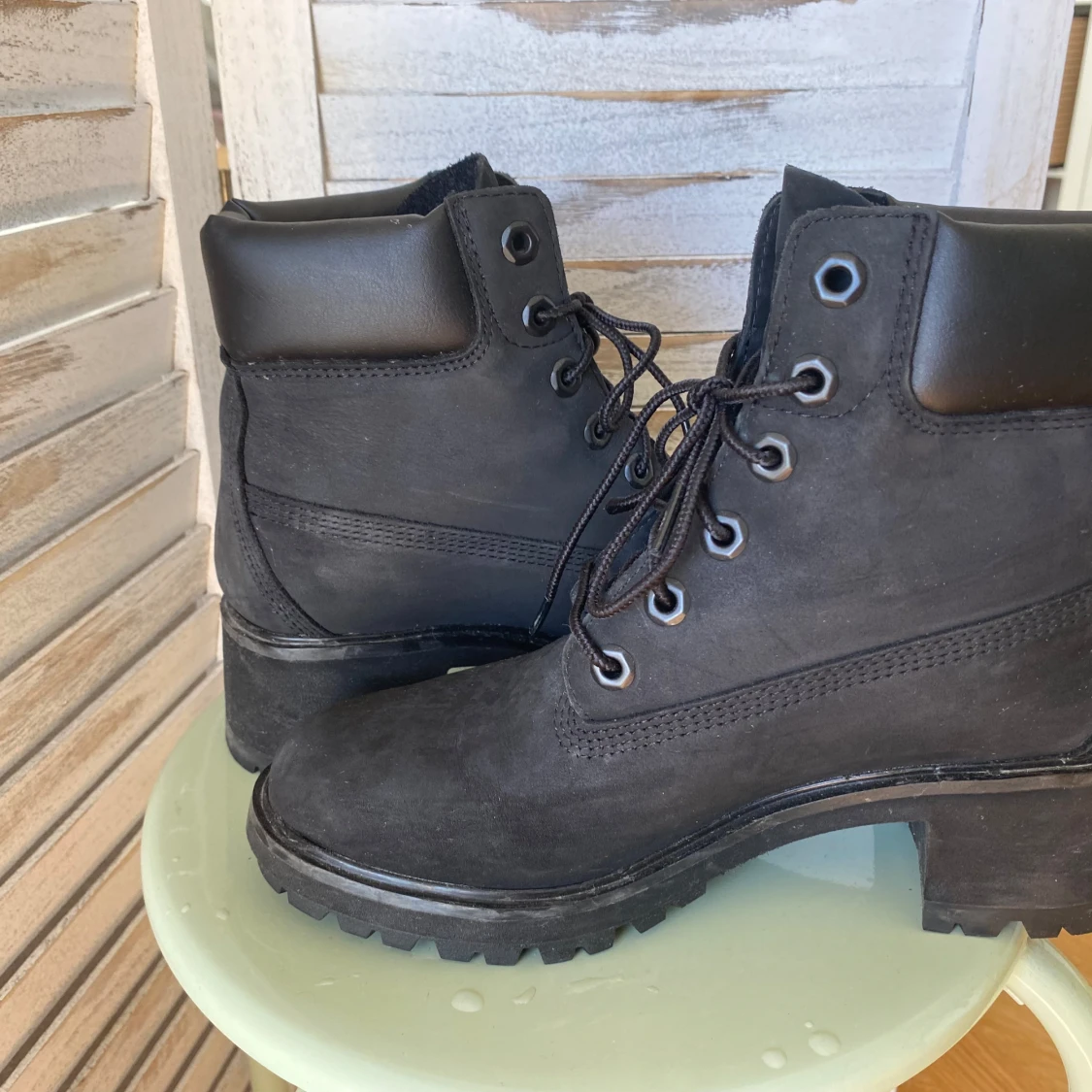 Svarta Timberland boots med klack - 3