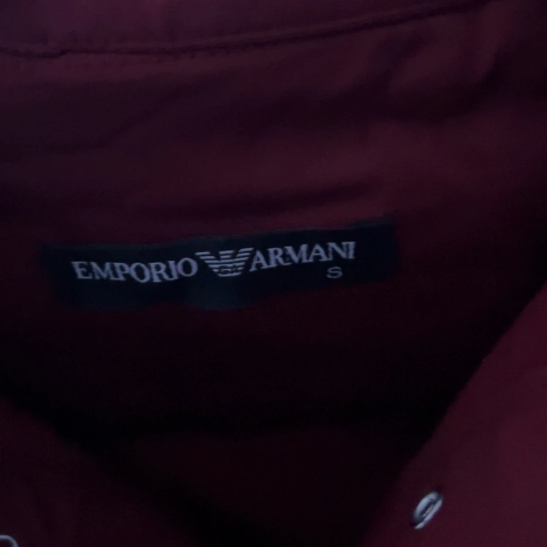 Vinröd pikétröja Emporio Armani S - 2