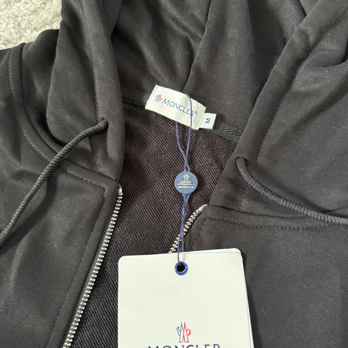 Svart Moncler hoodie med dragkedja - 4