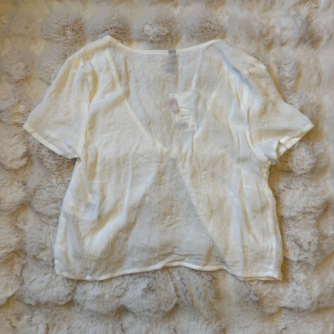 Vit croppad blus med knyt från H&M - 2