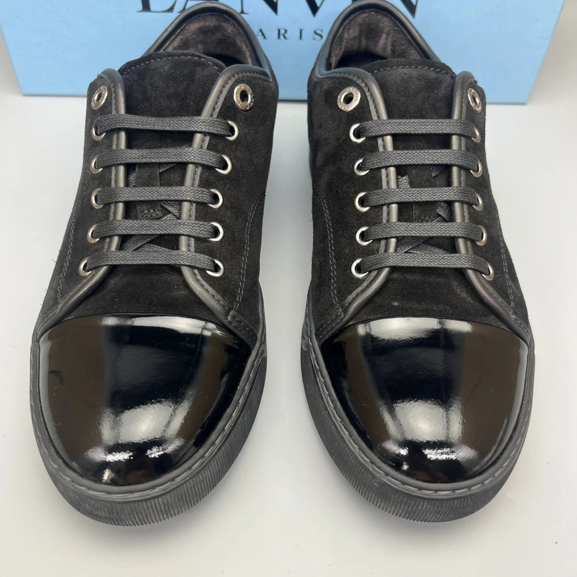 Lanvin Dbb1 Patent Cap Toe Sneaker Svart - 1