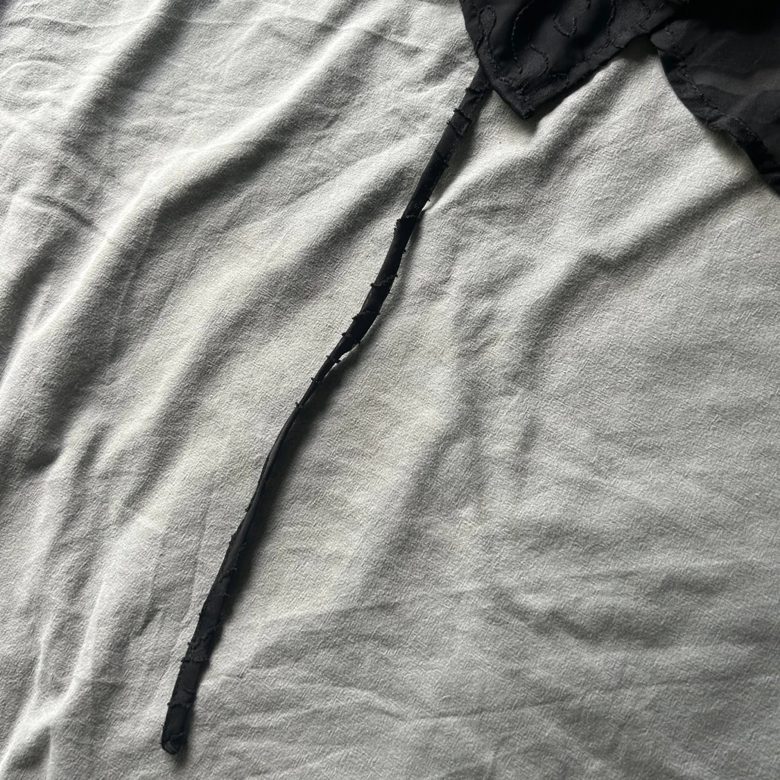 Svart transparent topp med snörning - 2