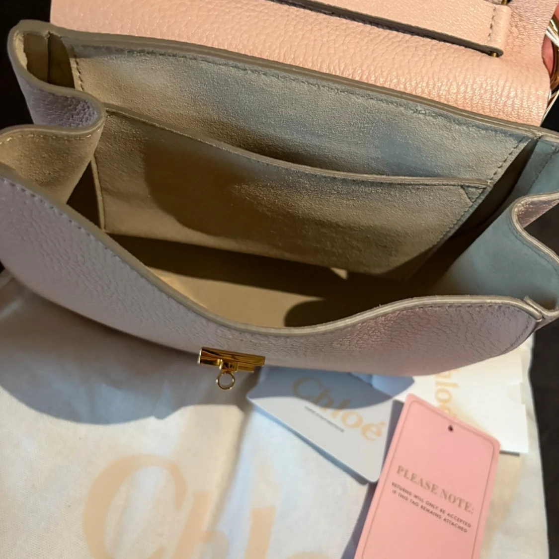 Chloé axelväska i ljusrosa skinn - 1