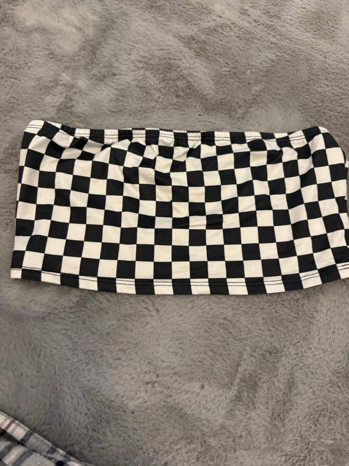 Svartvit rutig bandeau tubtopp - 1