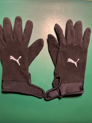 Puma Spelarhandskar Teamliga 21 - Svart/Vit - I mycket bra skick och knappt använda. Passar till alla typer av händer. Storlek M (långfingret till handled 22 cm). Nypris 299kr.  Mjuka handskar för kalla vinterlekar och träningar. Lätt akrylmaterial håller händerna varma och säkerställer en snäv passform. Silikon i fingrarna.