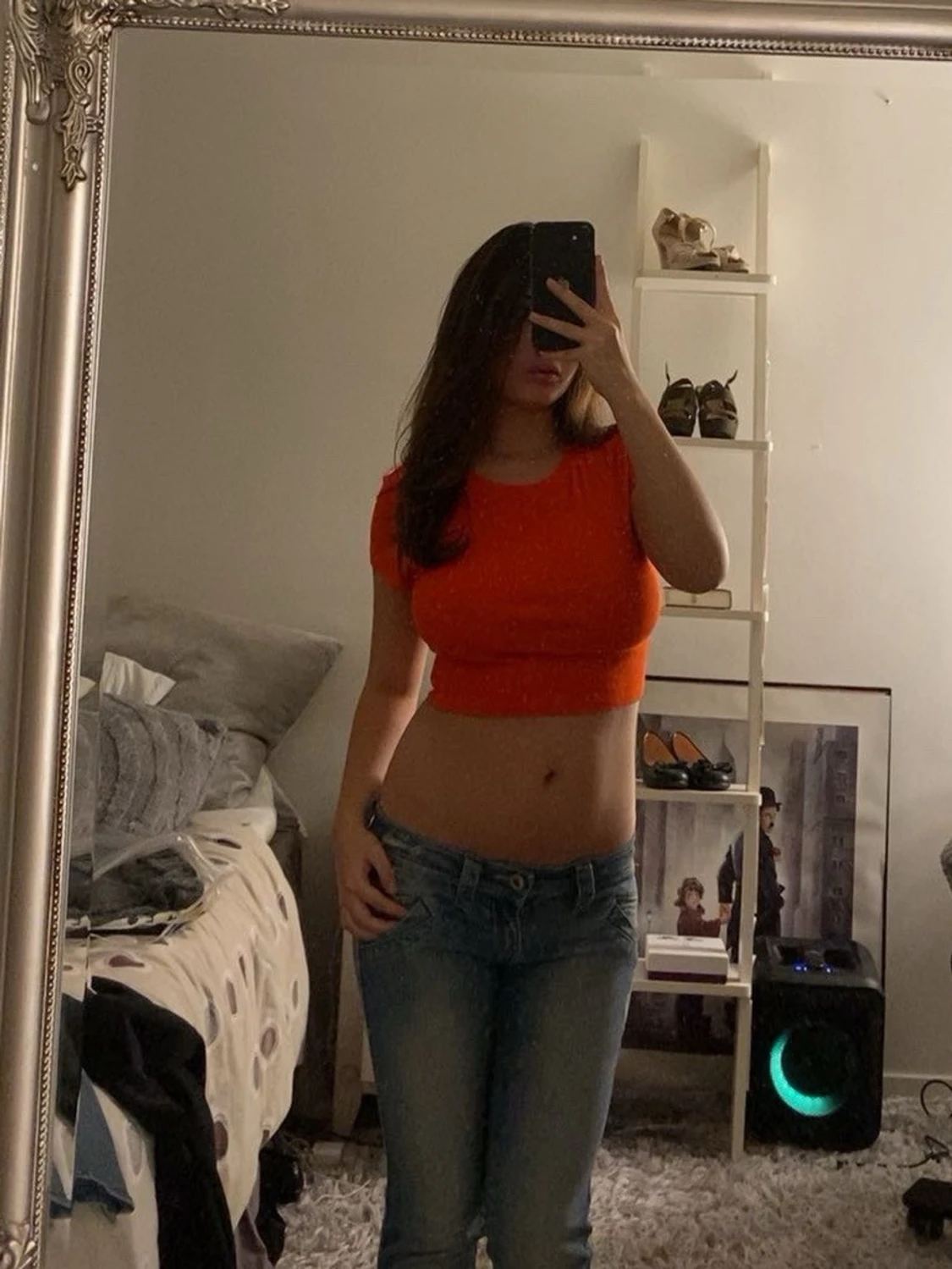 Orange croppad topp från Monki - 2