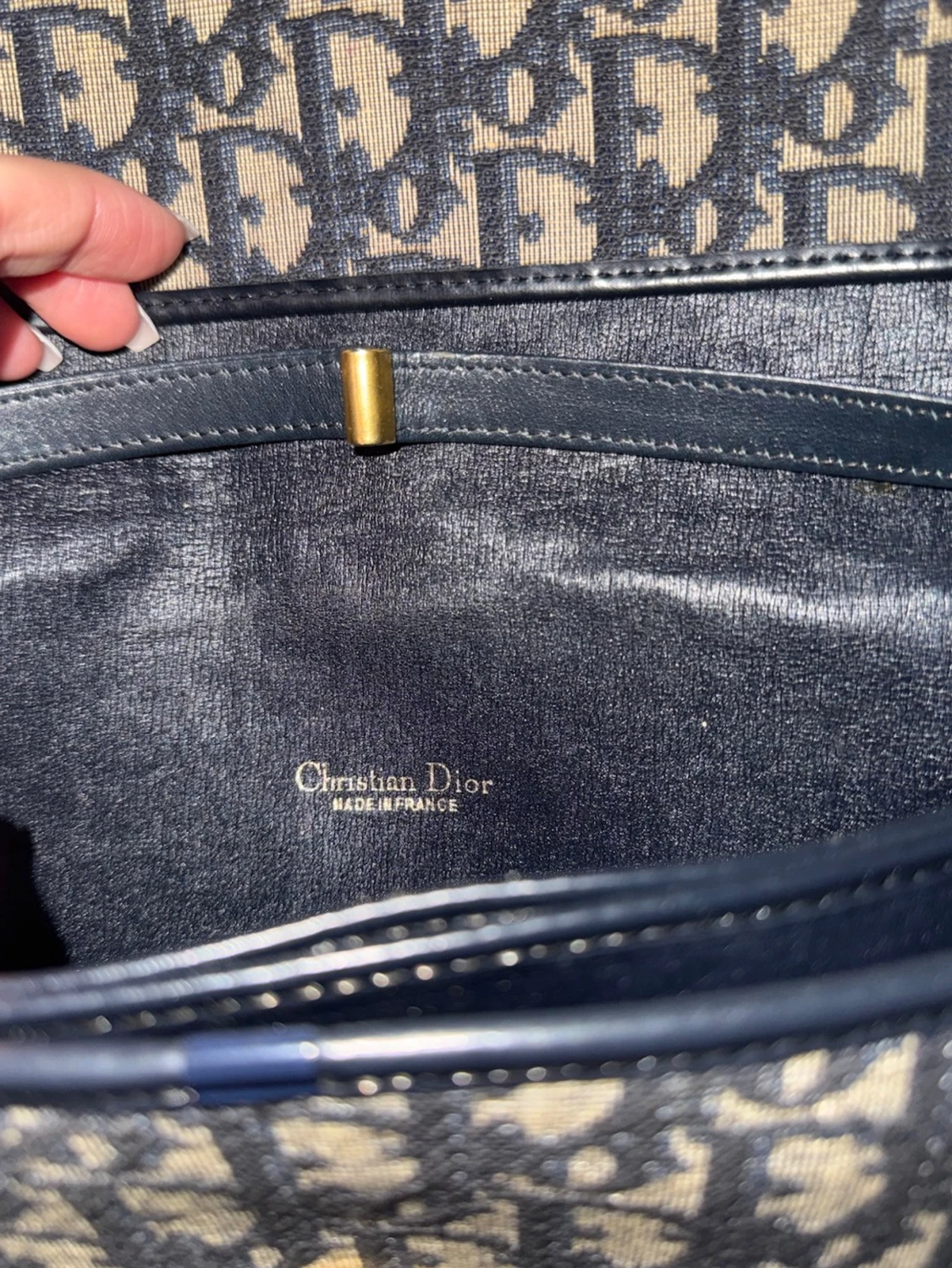 Dior monogram axelremsväska - 3