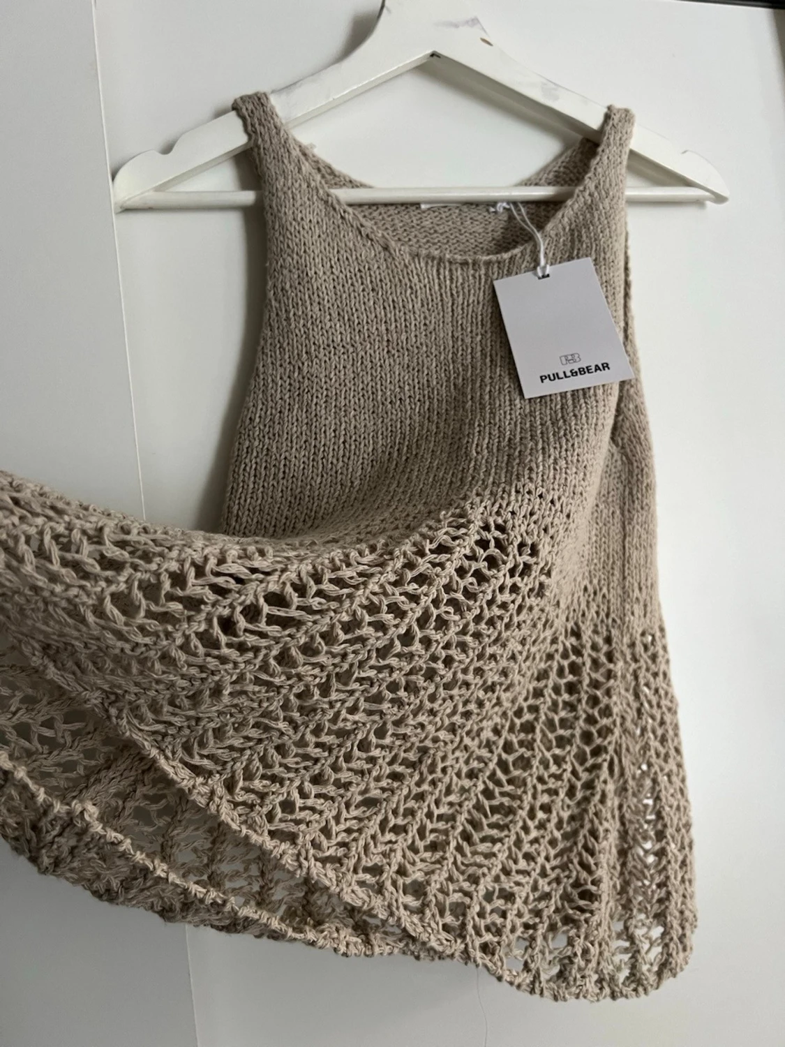 Beige stickad linnetopp Pull&Bear - 2