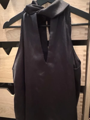 Svart ärmlös topp med twistad krage - Snygg svart ärmlös topp med twistad krage och djup V-ringning framtill. Fråm zara, knappt använd! Från en tidigare kollektion! Dm för mer bilder!🧡