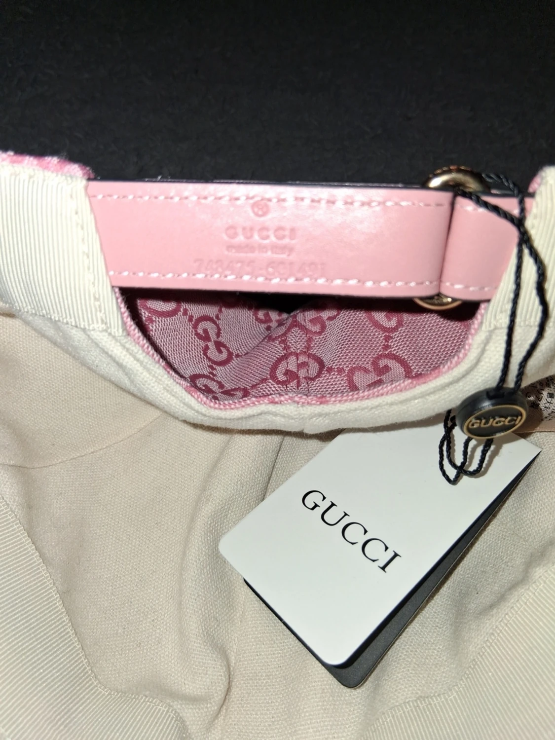 Rosa Gucci keps med GG-mönster - 2